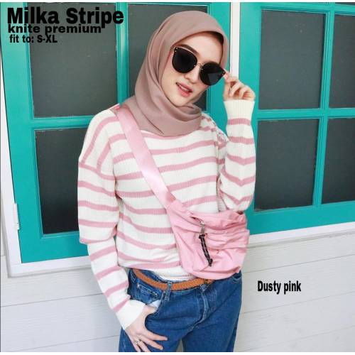 Knit milka strip dusty