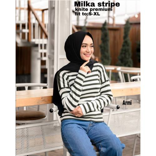 Knit milka strip dark grey