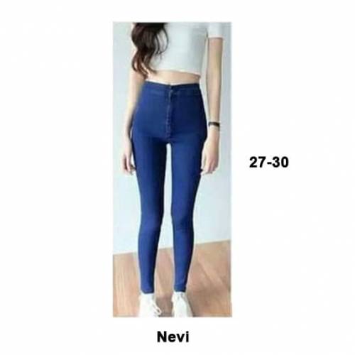 Celana jeans stret HIGH WAISTnavi