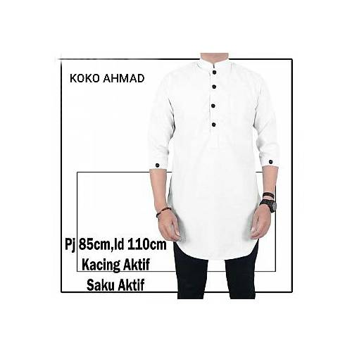 KOKO AHMAD PUTIH POLOS 