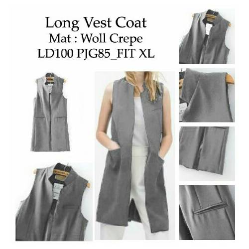 long vest coat grey