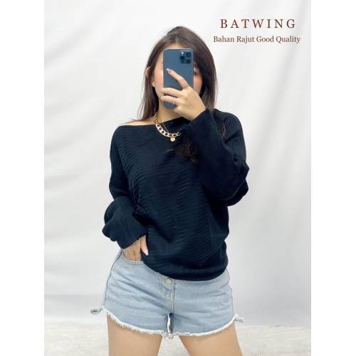 Batwing Rajut Hitam 