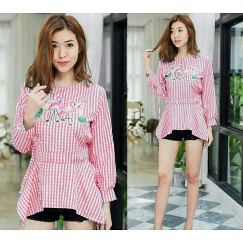 Blouse flamingo square M