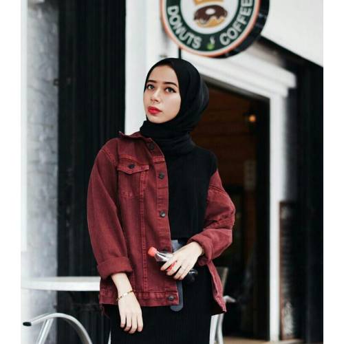 Jaket oversized maron