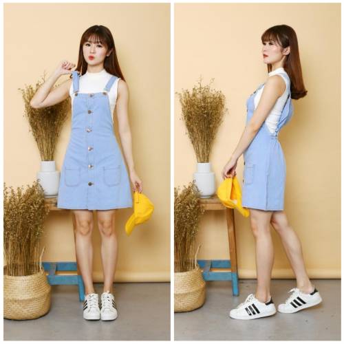 Overall Rok Jeans soft blue