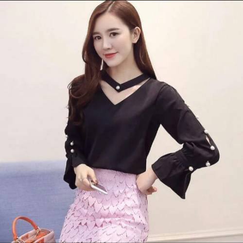 Blouse v pear black