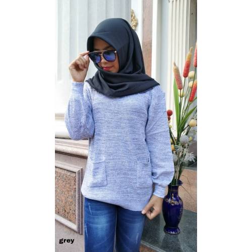 Sweater poket twiss pj grey