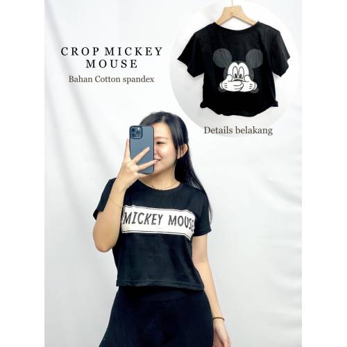 Crop Mickey Mouse Black