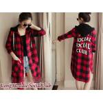 Long hoodie social red